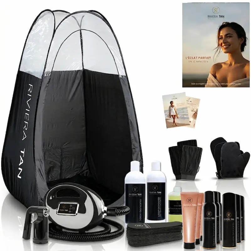 Pack Expert complet spray tan professionnel Riviera Tan : matériel cabine et produits de revente pour institut
